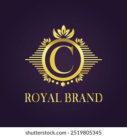 Letter C luxury gold logo concept