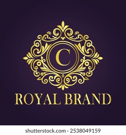 Letter C luxury gold logo concept