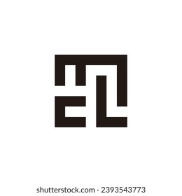 Letter c, m and L square geometric symbol simple logo vector