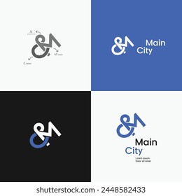 Letra C y M concepto de diseño de logotipo mínimo