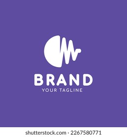 Letter C and M Music Wave Logo Design Illustration. Sound Wave Logo Concept.