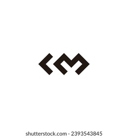 Letter c m square geometric symbol simple logo vector