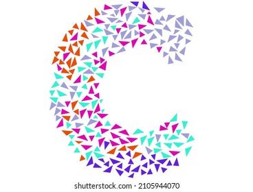 Letter C made up of small triangles