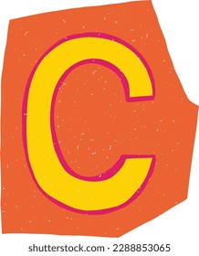 Letter C Magazine Cut-Out Element