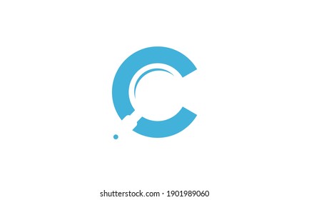 letter c for magnifying glass logo symbol icon vector graphic design 