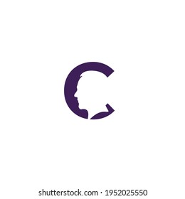 letter C man design logo vector template