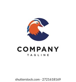 Letter C Mandarin Duck Logo Icon Vector