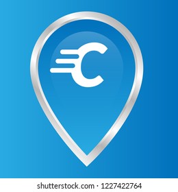 letter C and map pin. Designed for your web site design, logo, app, UI