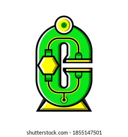 Letter C mascot vector design. Robot cartoon shape.