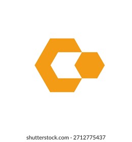 Letra C Logotipo en negrita mecánica 