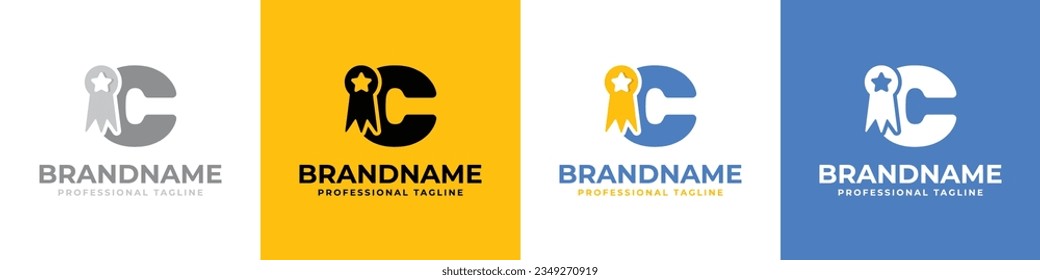 Letter C Medallion Logo, suitable for business related to medal, victory, champ with C initial.