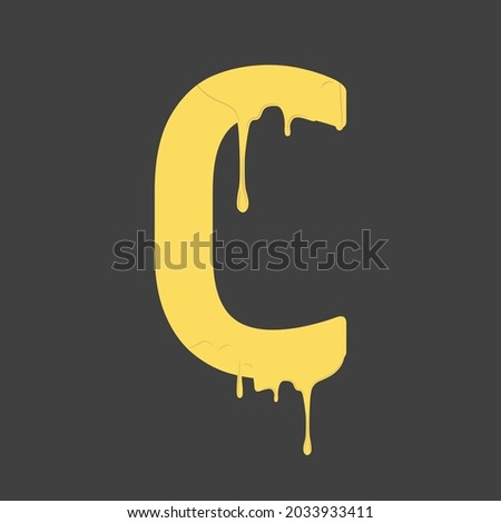 Letter C Melted Cheese Style logo or symbol template design