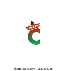 Letter C Mexican hat concept design illustration