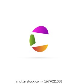 "letter C". Minimalist, simple, digital and modern logo design.