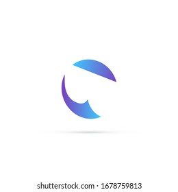 "letra C". Diseño minimalista, sencillo, digital y moderno de logotipos.