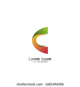 "letra C". Diseño minimalista, sencillo, digital y moderno de logotipos.