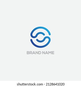 Letra C Modelo de logotipo de forma circular moderna.