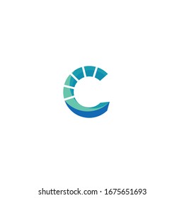 Letter C modern logo icon sign vector illustration. Isolated on white background