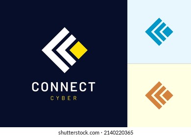 La plantilla de logotipo moderno Carta C representa conexión y digital para la industria tecnológica