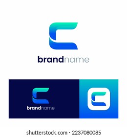 Diseño de logotipo de estilos modernos de carta C
