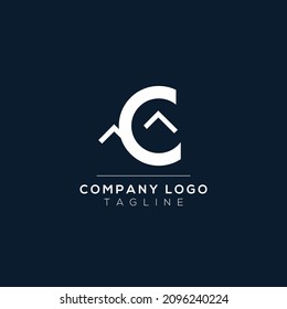 Alfabeto monograma de letra C con pico de montaña. Símbolo del logotipo de montaña. Diseño moderno de logotipo vectorial para el negocio, e identidad de la empresa.