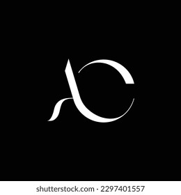 Letra A y logotipo inicial en monograma C.