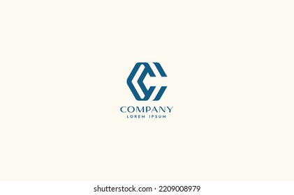 Letter C monogram. Isometric line art logo mockup, modern trendy linear design