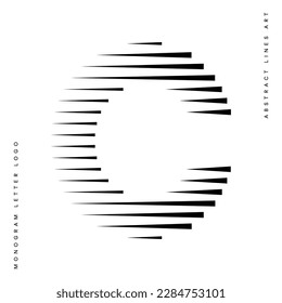 Letter C Monogram Logo Icon Geometric Horizontal Motion Speed Lines