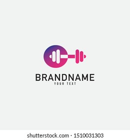 Letter C monogram minimalist style vector emblem. With barbell logo design graphic template. Love fitness logo template. fitness vector logo design for gym and fitness.