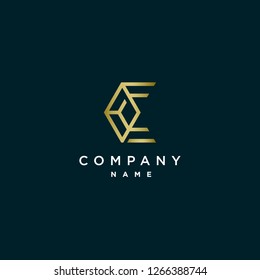 Letter C monogram polygonal logo design