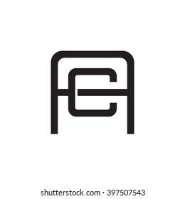 letter A and C monogram square shape logo black