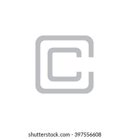 letter C and C monogram square shape logo gray