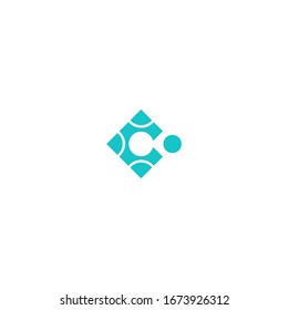 Letter C monogram technology logo design vector