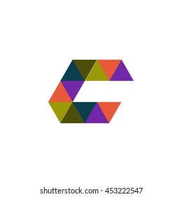 letter C mosaic logo icon design template elements