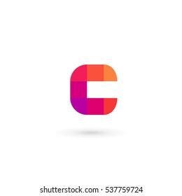 Letter C mosaic logo icon design template elements