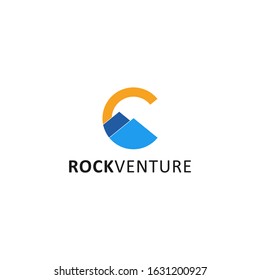 letter c mountain logo vector