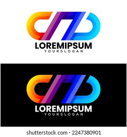 letter c n d gradient  logo design vector