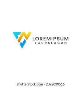 letter c n gradient logo design