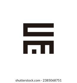 Letter C, n and m square geometric symbol simple logo vector