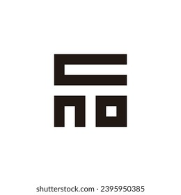 Letter c, n and o square geometric symbol simple logo vector