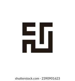 Letter c, N and r square geometric symbol simple logo vector