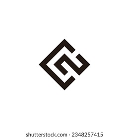 Geometrisches Buchstaben C und N mit einfachem Logo, Vektorgrafik