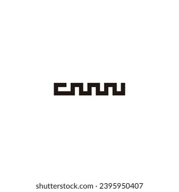 Letter c N N square geometric symbol simple logo vector
