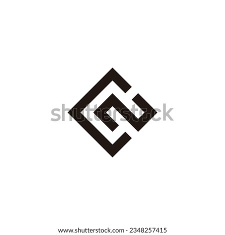 Letter C and N square geometric symbol simple logo vector