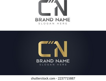 Letra C N Diseño de icono del logotipo del vector de la tipografía