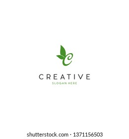 Letter C Naturally Leaf Creative Business Logo 