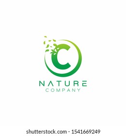 Letter C Nature Leaf Logo Design Vector