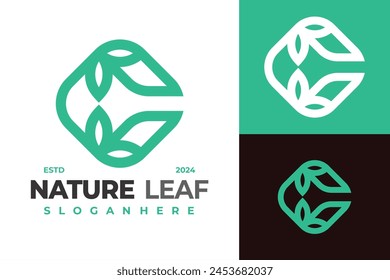 Letter C Nature Leaf logo design vector symbol icon illustration