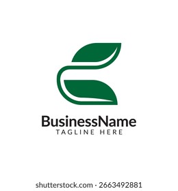 Letter C Natur Blatt Logo Design Vorlage