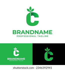 Logo de la carta C, adecuado para cualquier negocio relacionado con la naturaleza con C inicial.